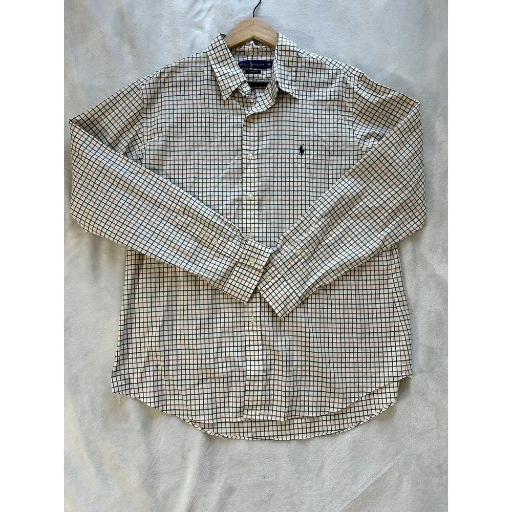 Polo By Ralph Lauren Button Up Shirt Mens XL Custom Fit Long Sleeve